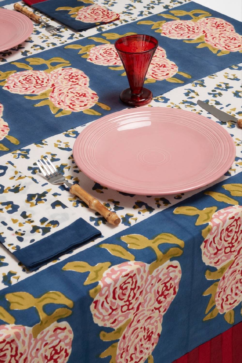 Lisa Corti Telo Cotone 220x220cm Leopard Stripes Dark Blue