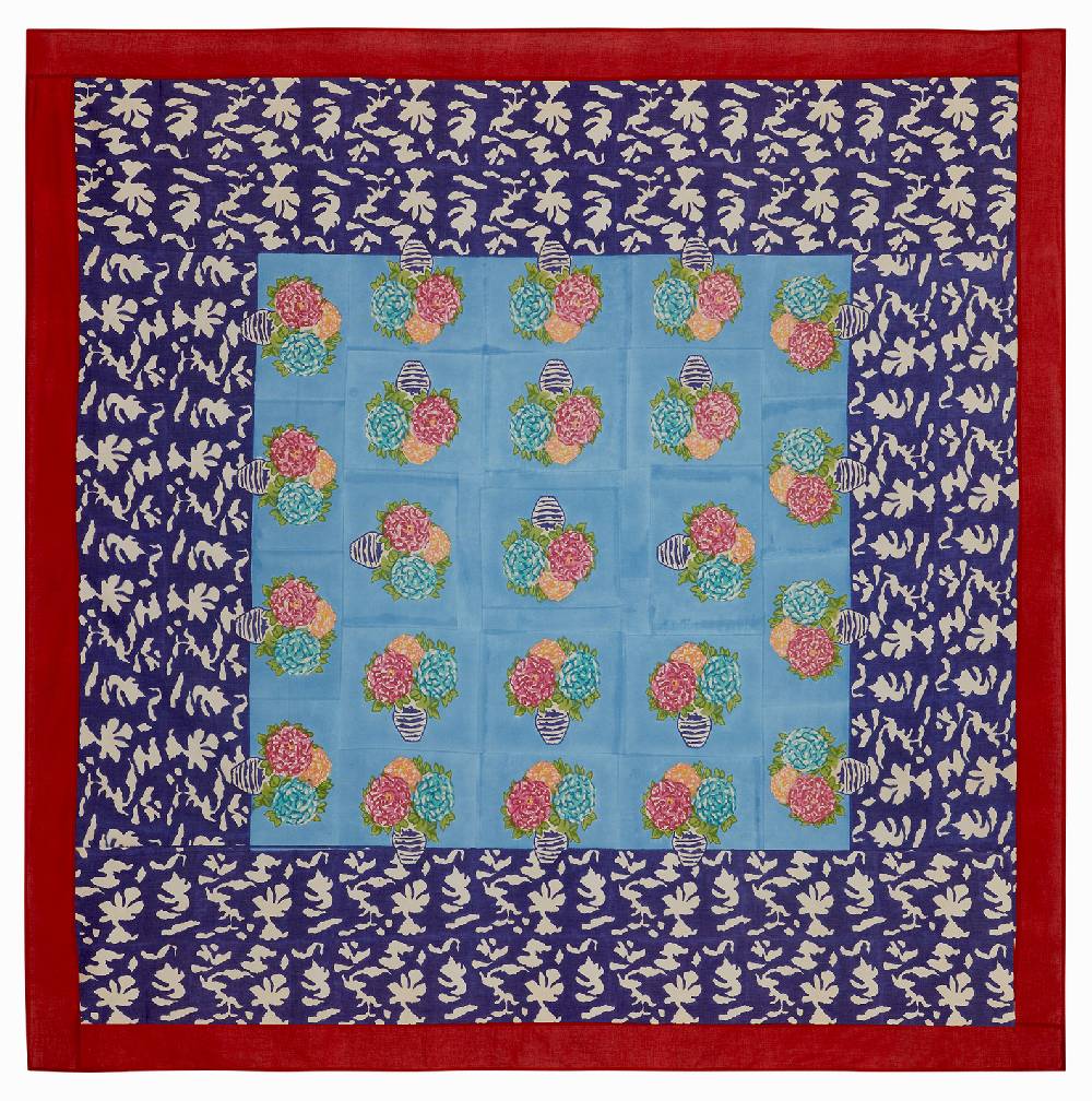 Lisa Corti telo cotone 220x220cm lisa corti x la minervetta blue pot sky