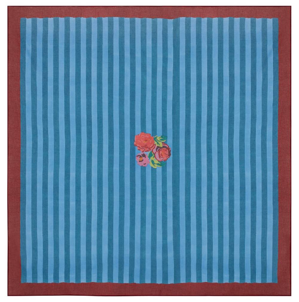 Lisa Corti telo cotone 220x220cm nizam stripes ferozi sugar
