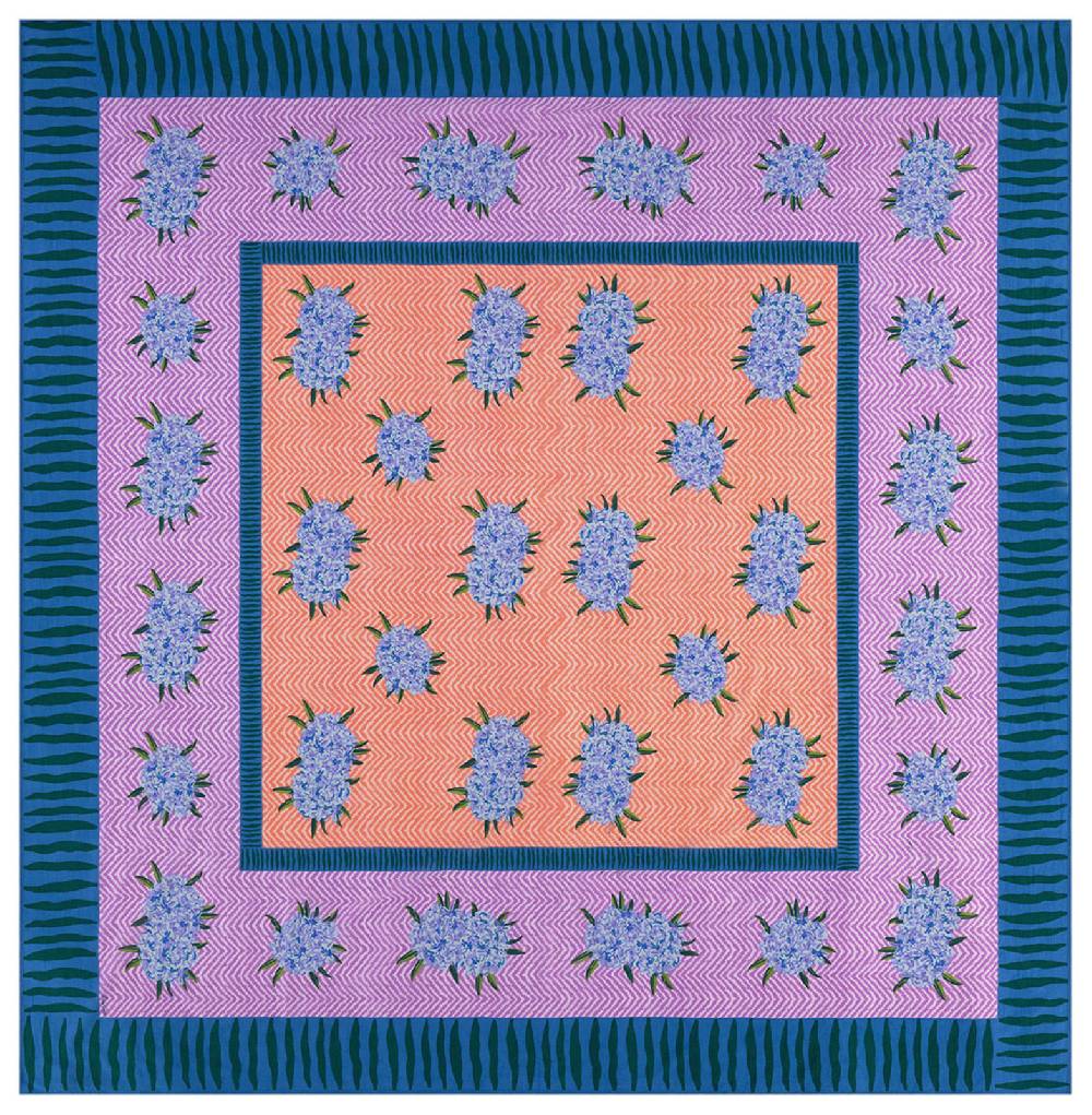 Lisa Corti telo cotone 220x220cm oleander lilac peach