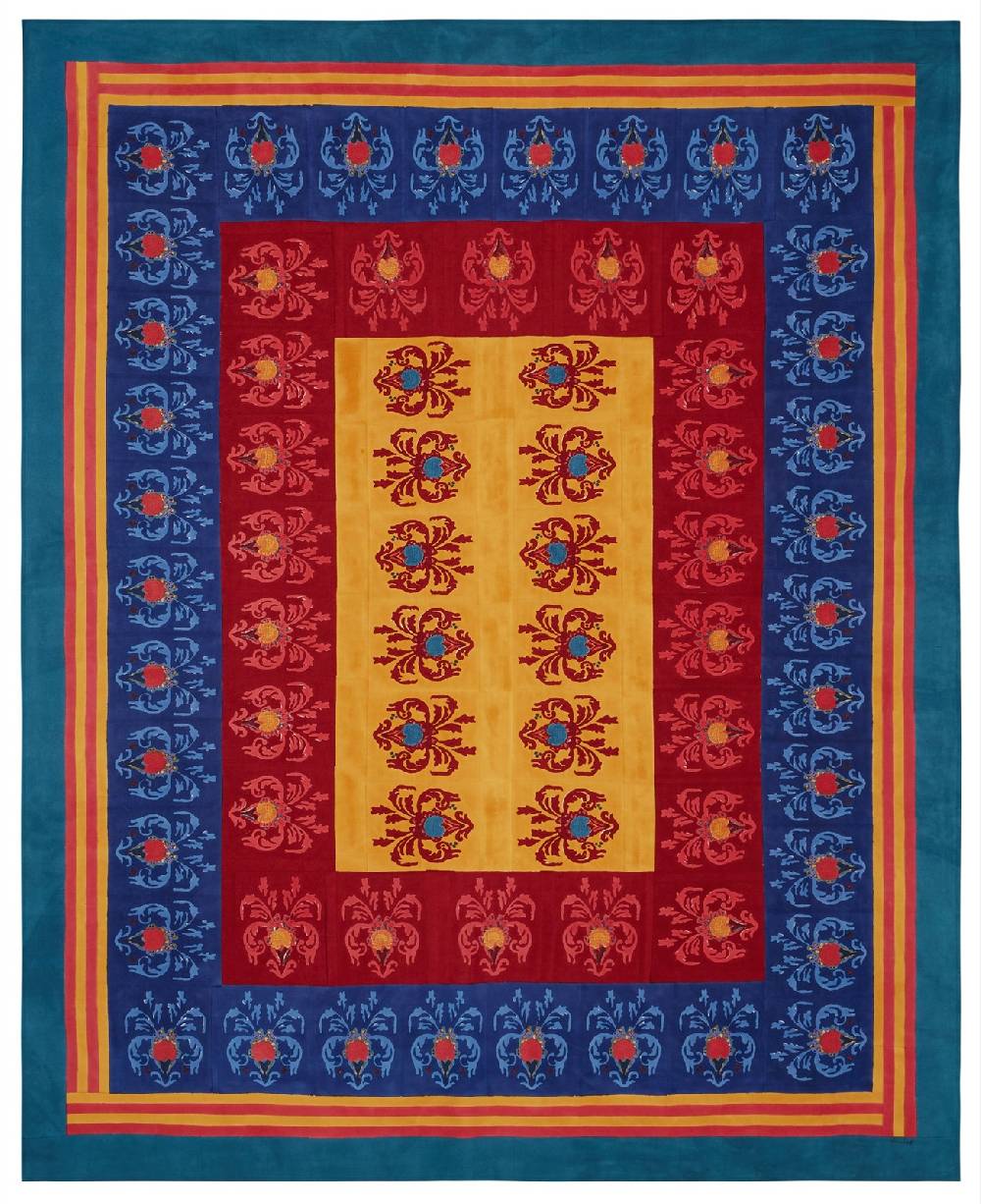 Lisa Corti telo cotone 220x270cm brocade royal blue