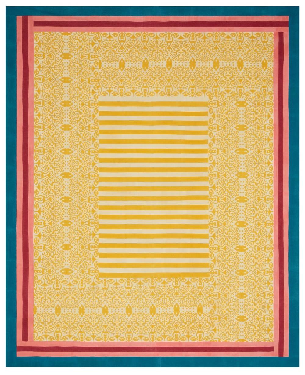 Lisa Corti Telo Cotone 220x270cm Damask Design Gold