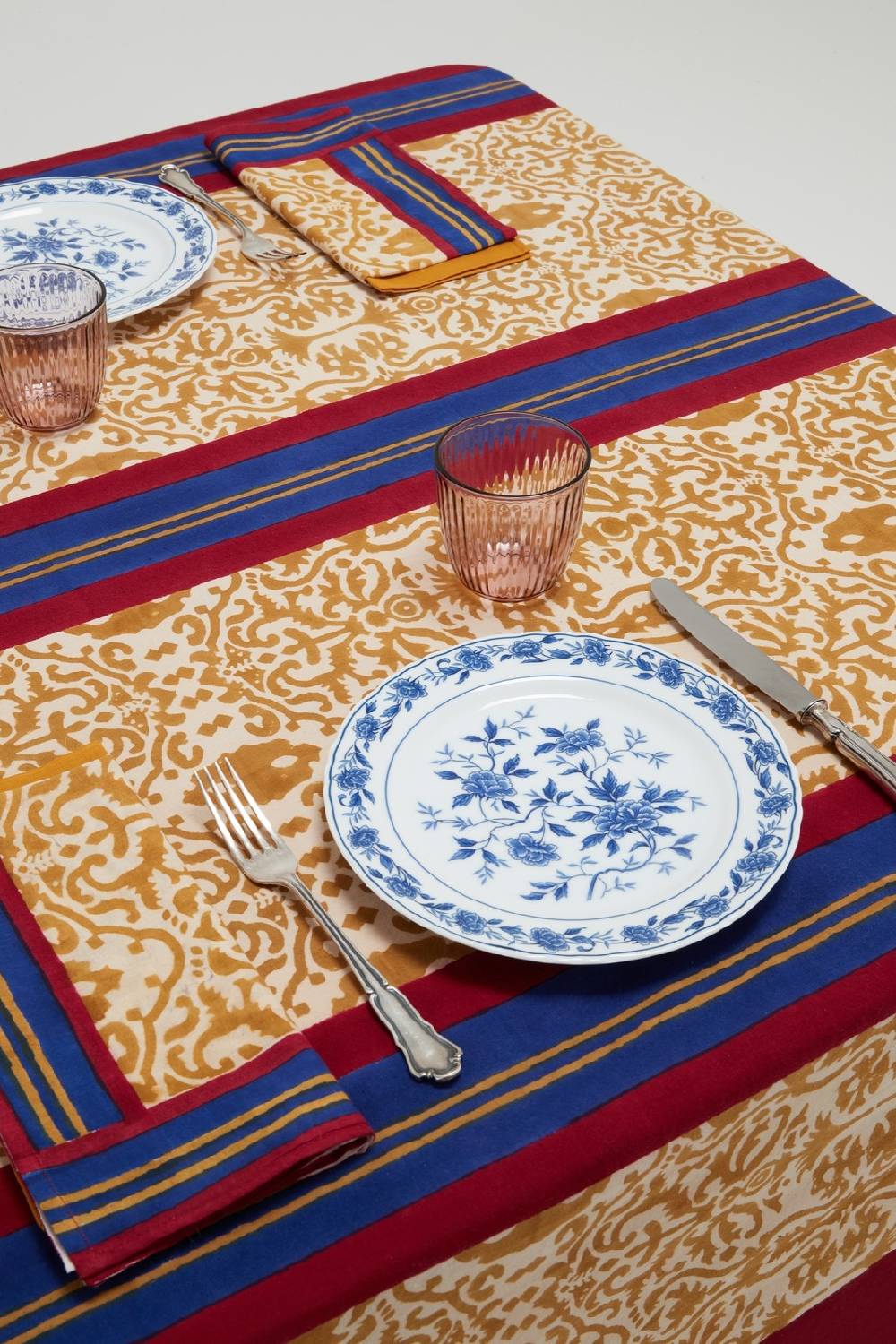 Lisa Corti Telo Cotone 220x270cm Damask Stripes Chutney