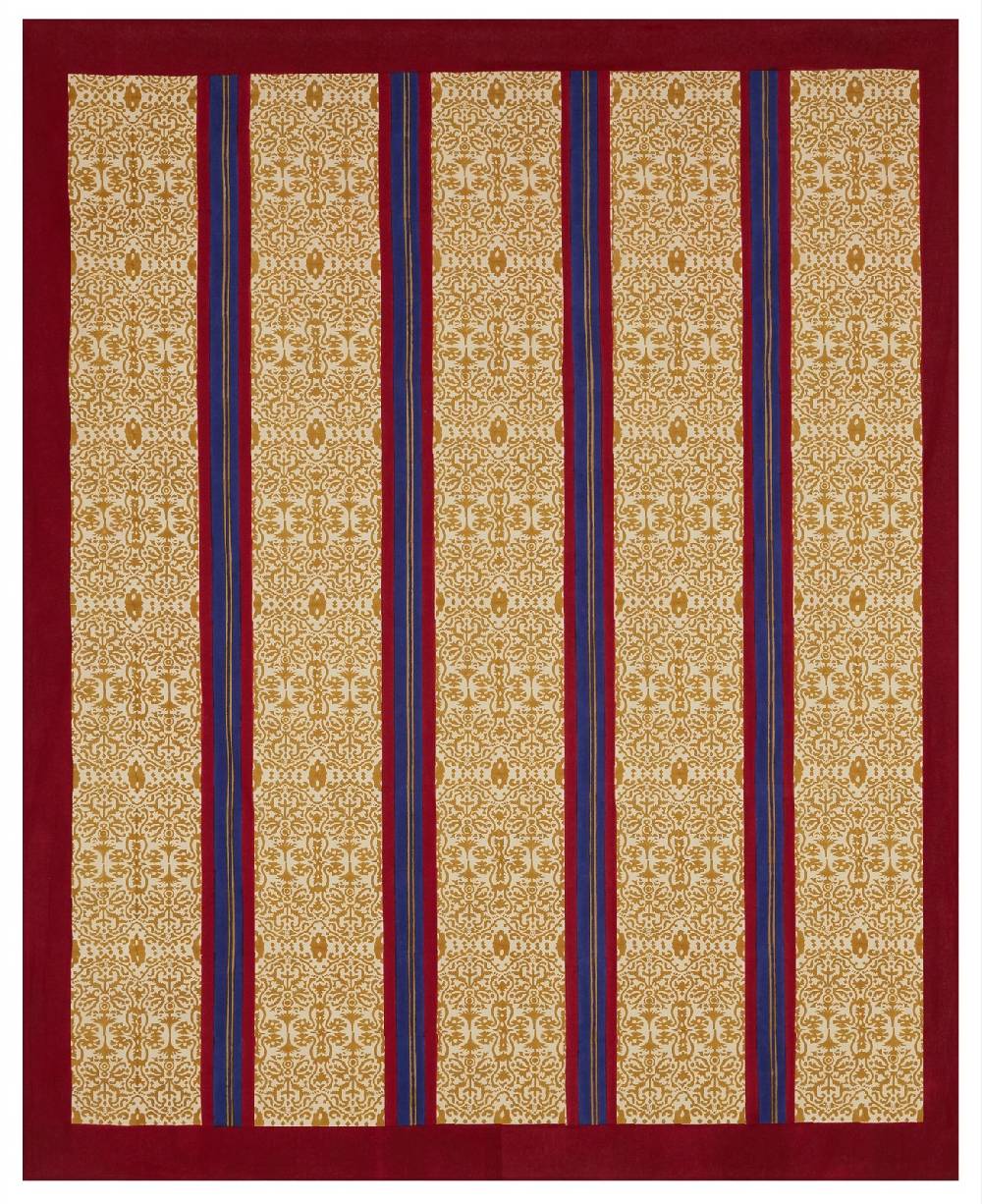 Lisa Corti telo cotone 220x270cm damask stripes chutney