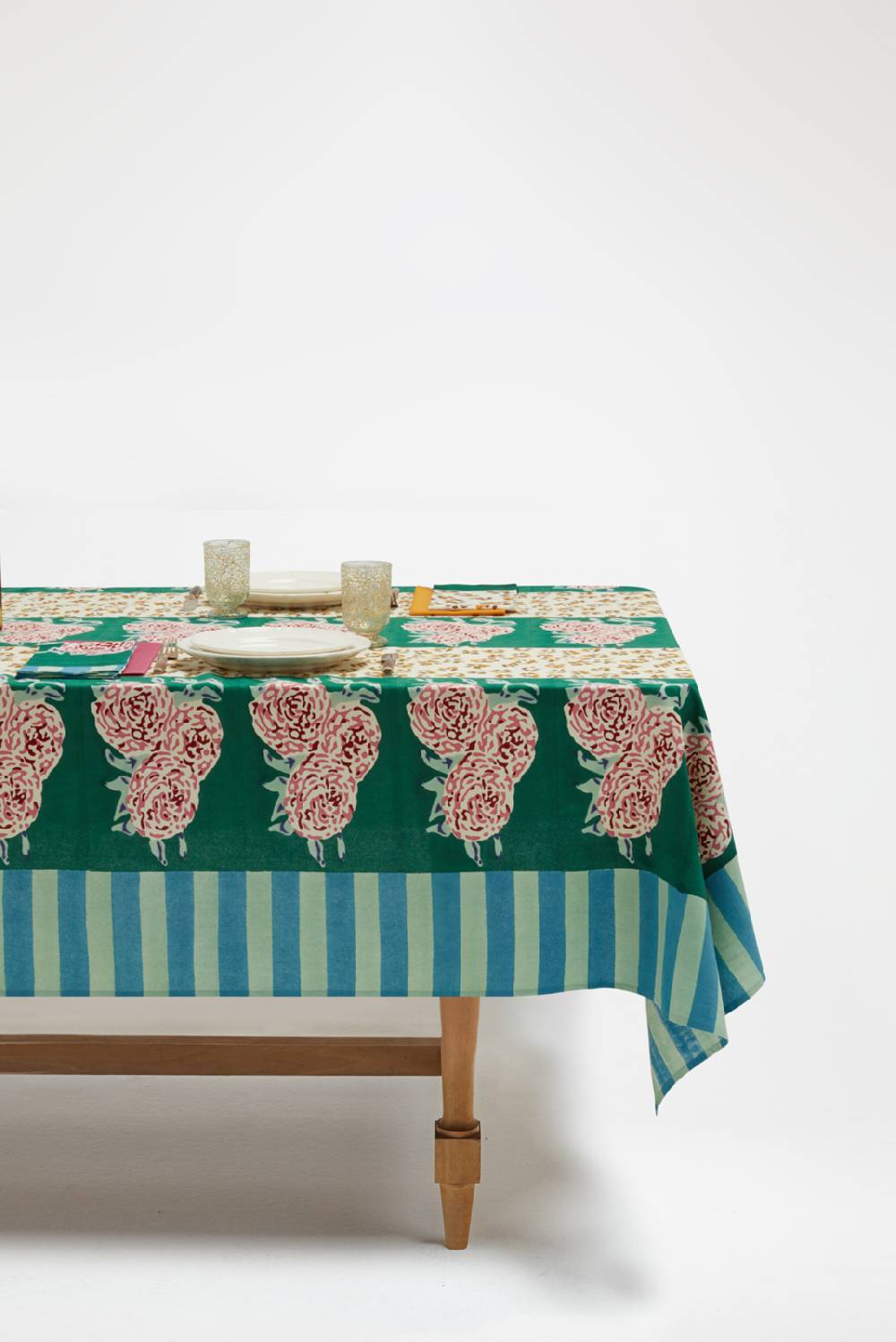 Lisa Corti Telo Cotone 220x270cm Leopard Stripes Green