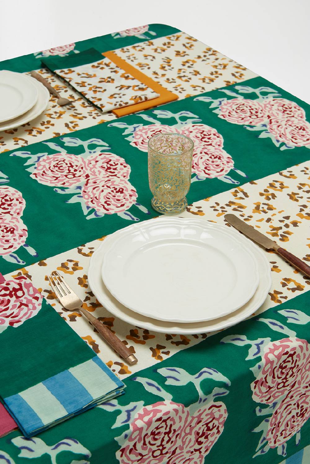 Lisa Corti Telo Cotone 220x270cm Leopard Stripes Green