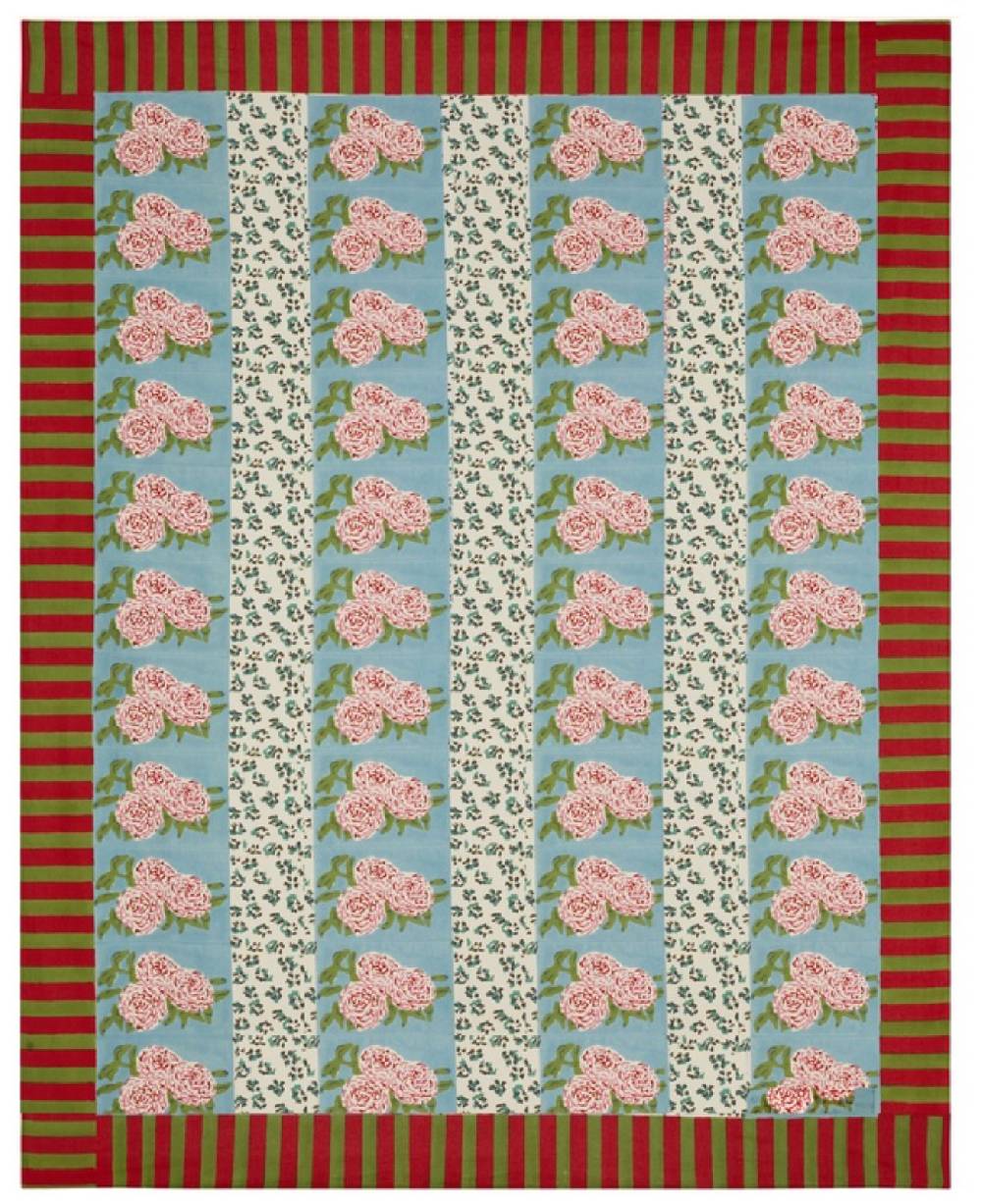 Lisa Corti Telo Cotone 220x270cm Leopard Stripes Sky