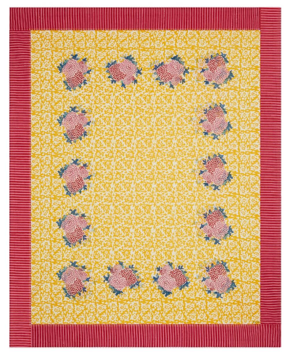 Lisa Corti telo cotone 220x270cm lisa corti x la minervetta arabesque corolla gold natural