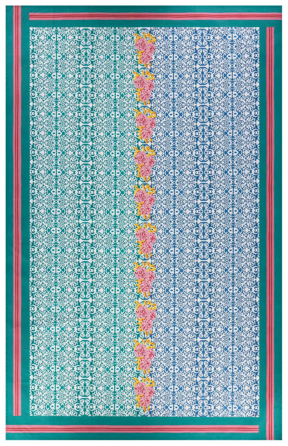 Lisa Corti telo cotone 220x350cm dam dam veronese blue