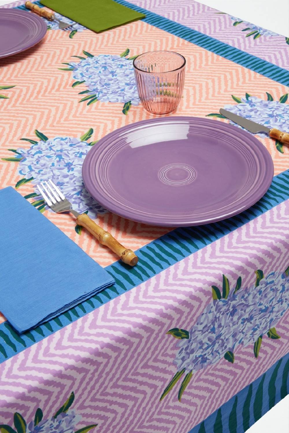 Lisa Corti Telo Cotone 220x350cm Oleander Lilac Peach