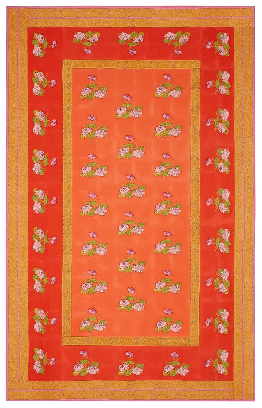 Lisa Corti telo cotone 220x350cm tea flower red orange