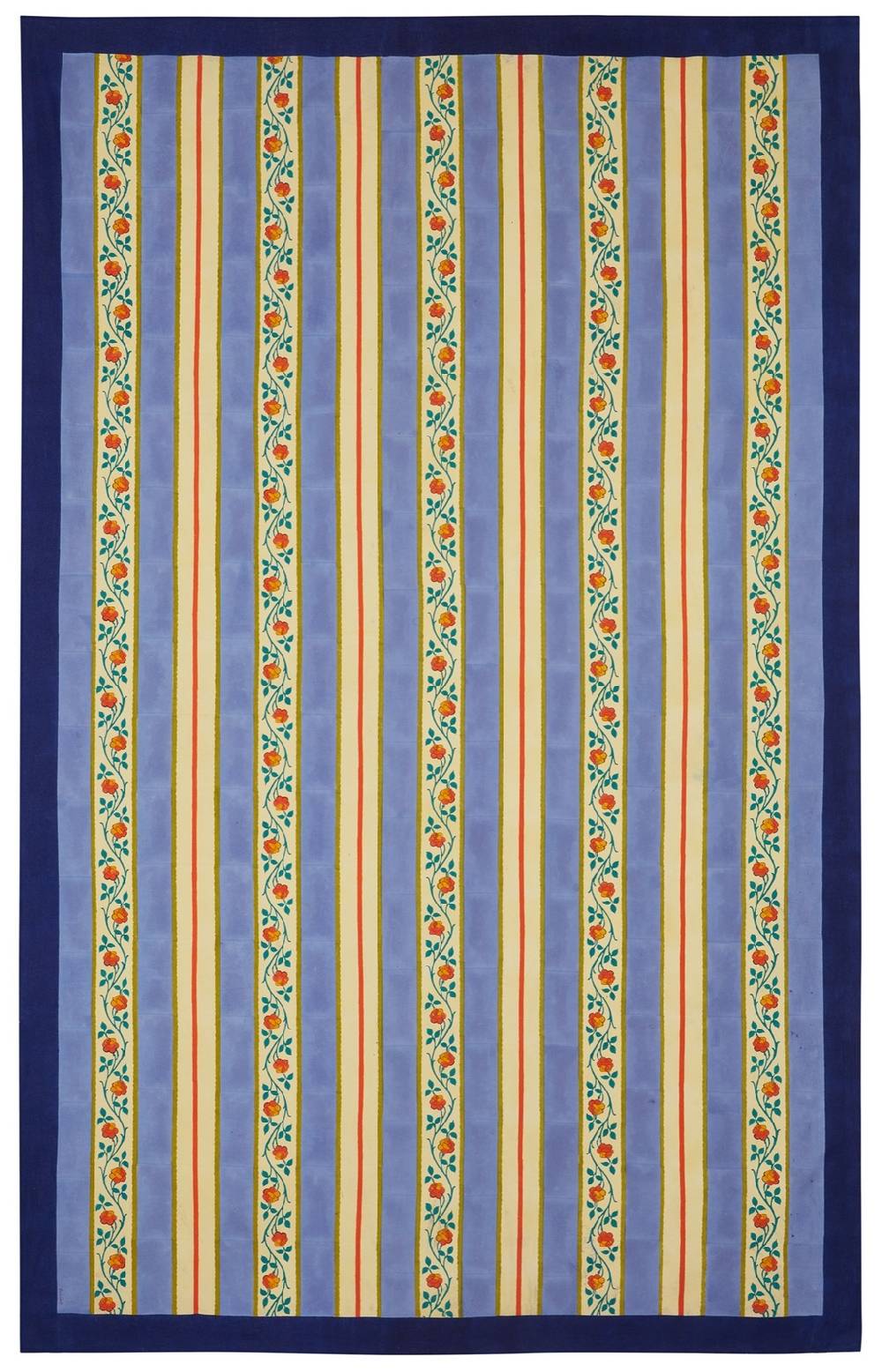 Lisa Corti Telo Cotone 220x350cm Varanasi Stripes Pervinch