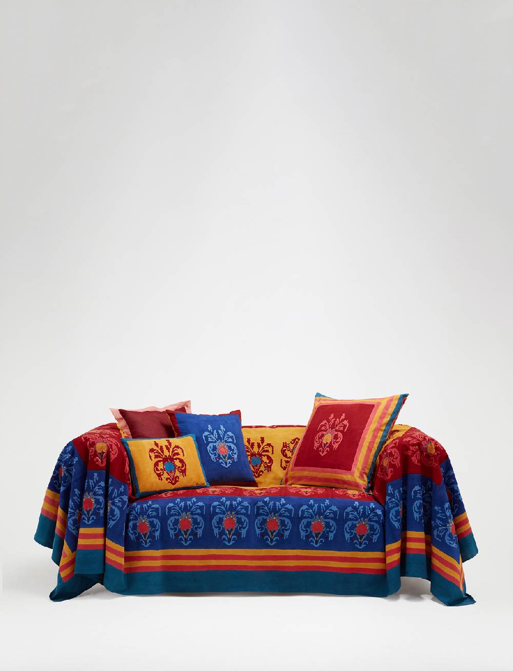 Lisa Corti Telo Cotone 250x270cm Brocade Royal Blue