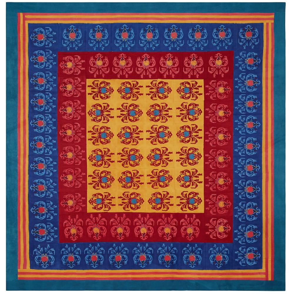 Lisa Corti telo cotone 250x270cm brocade royal blue