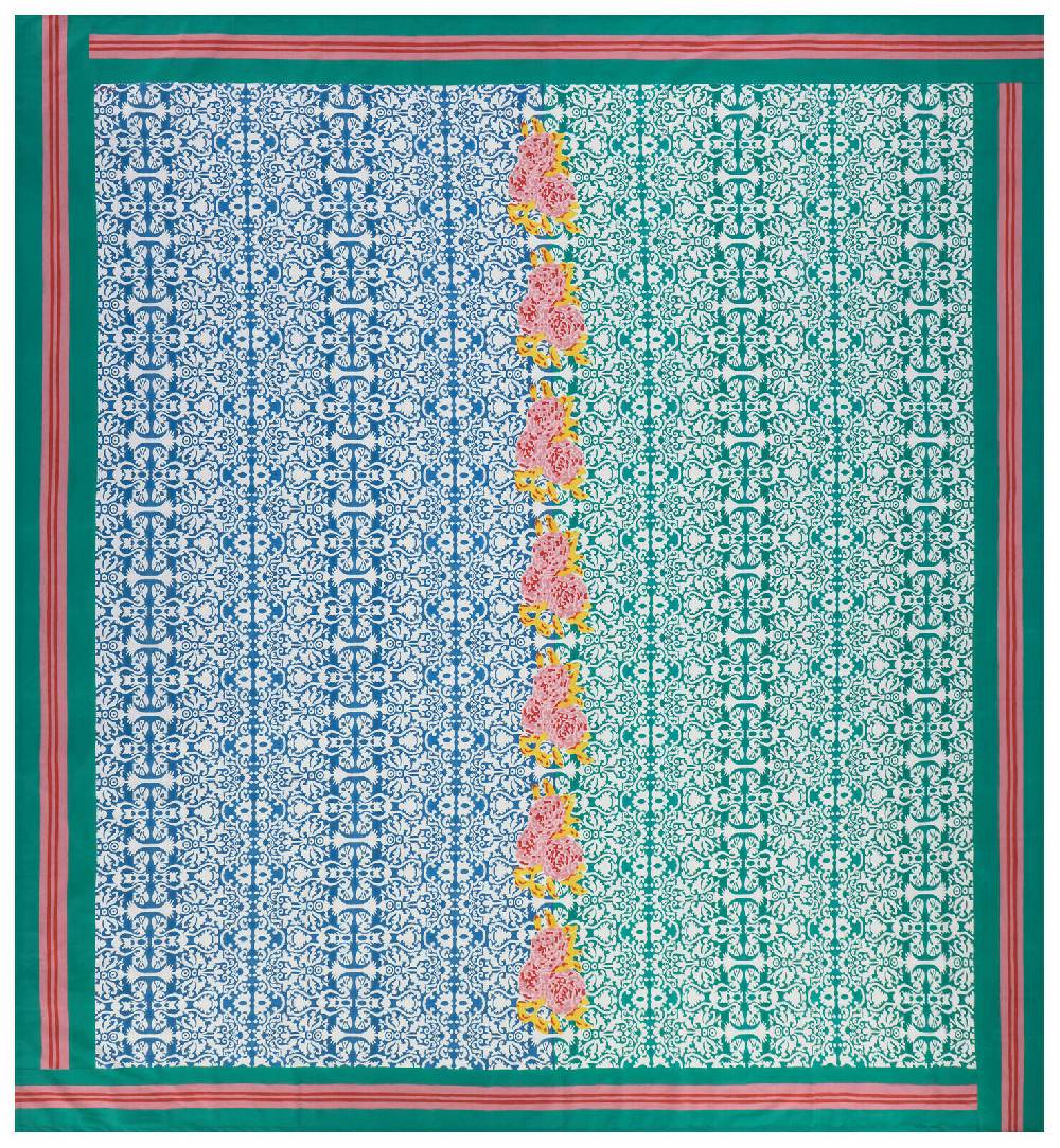 Lisa Corti telo cotone 250x270cm dam dam veronese blue