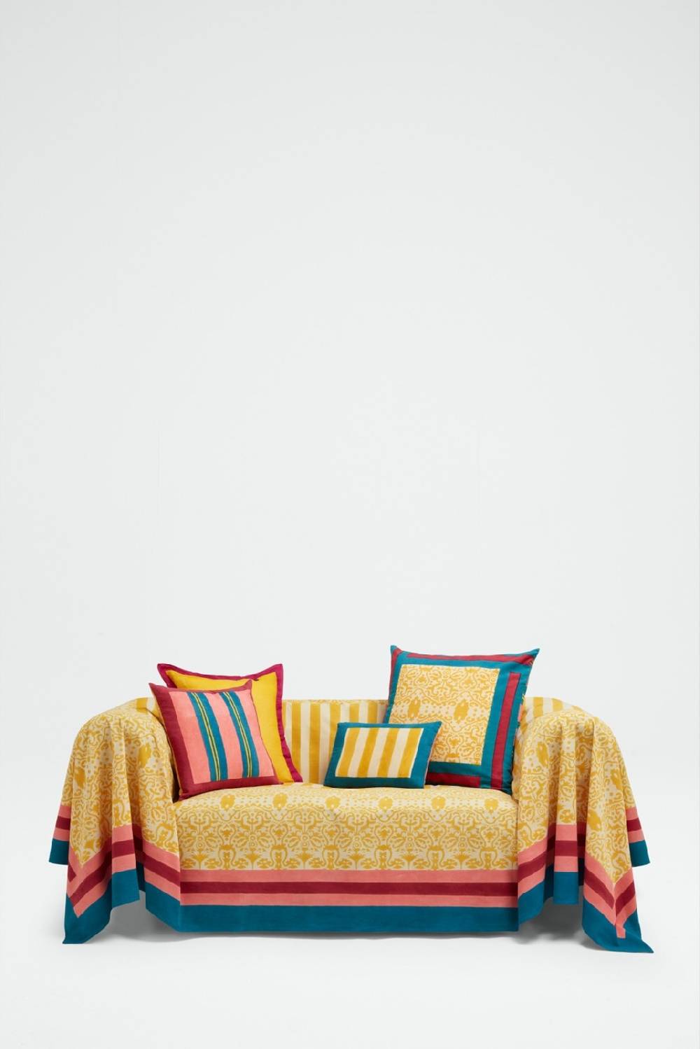 Lisa Corti Telo Cotone 250x270cm Damask Design Gold