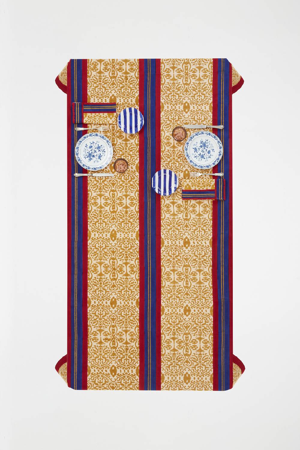 Lisa Corti Telo Cotone 250x270cm Damask Stripes Chutney