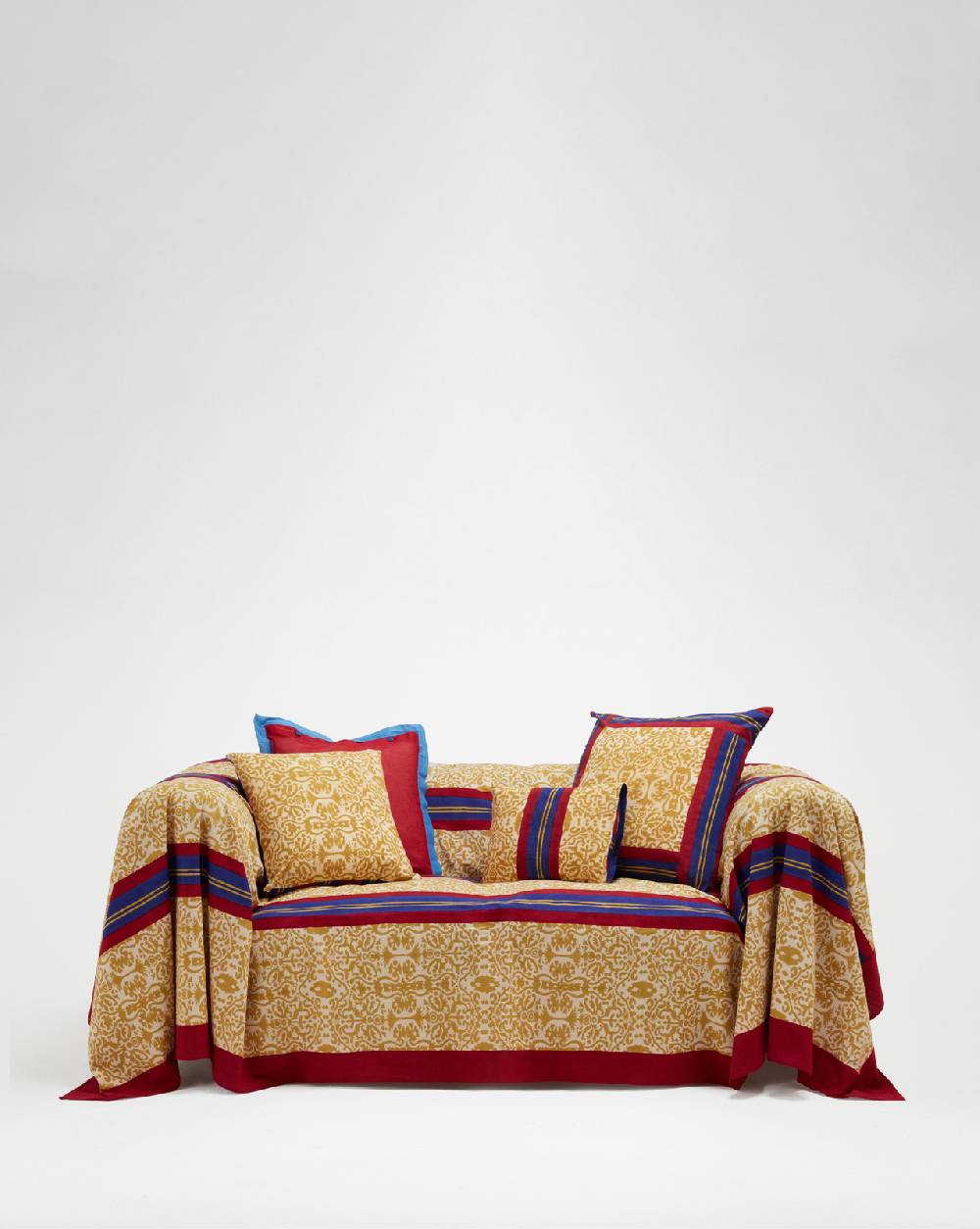 Lisa Corti Telo Cotone 250x270cm Damask Stripes Chutney