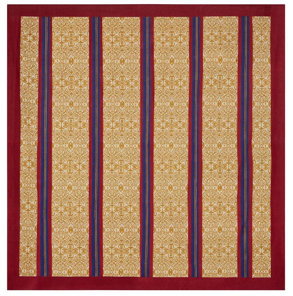 Lisa Corti telo cotone 250x270cm damask stripes chutney