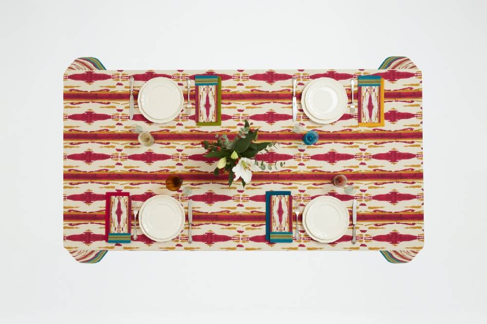 Lisa Corti Telo Cotone 250x270cm Flame Aubergine-gold