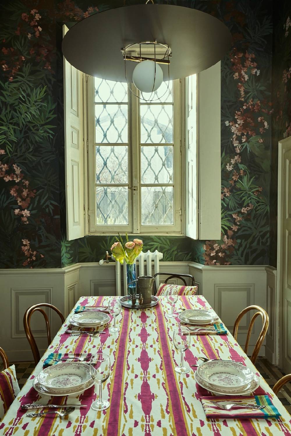 Lisa Corti Telo Cotone 250x270cm Flame Aubergine-gold