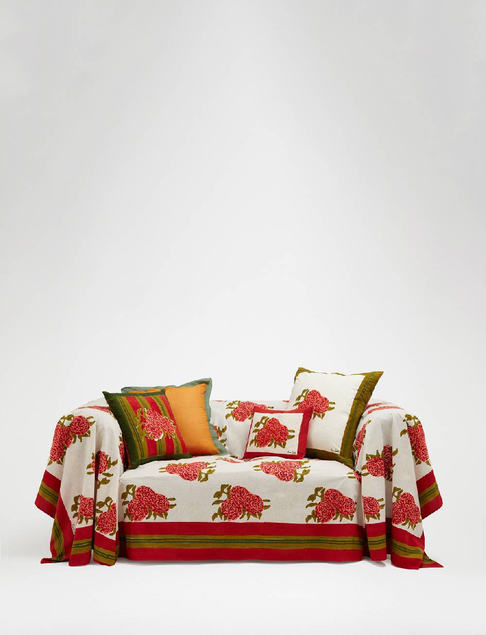 Lisa Corti Telo Cotone 250x270cm Leopard Bouquet Red