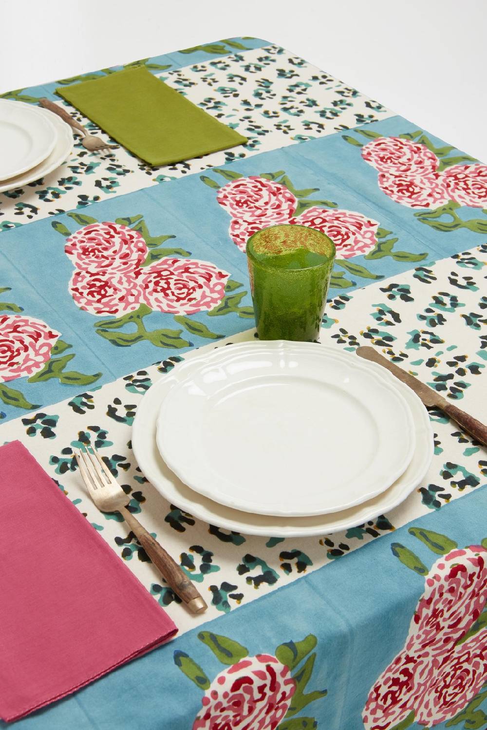 Lisa Corti Telo Cotone 250x270cm Leopard Stripes Sky