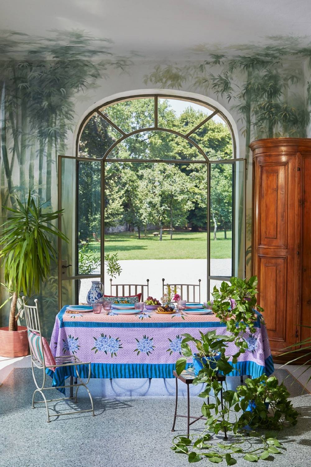 Lisa Corti Telo Cotone 250x270cm Oleander Lilac Peach