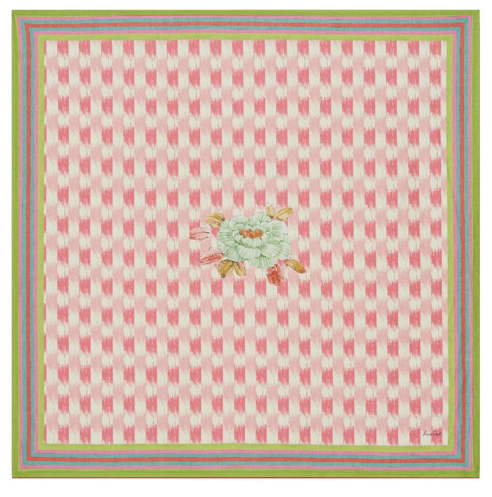 Lisa Corti telo lino 110x110cm veranda design magenta pink