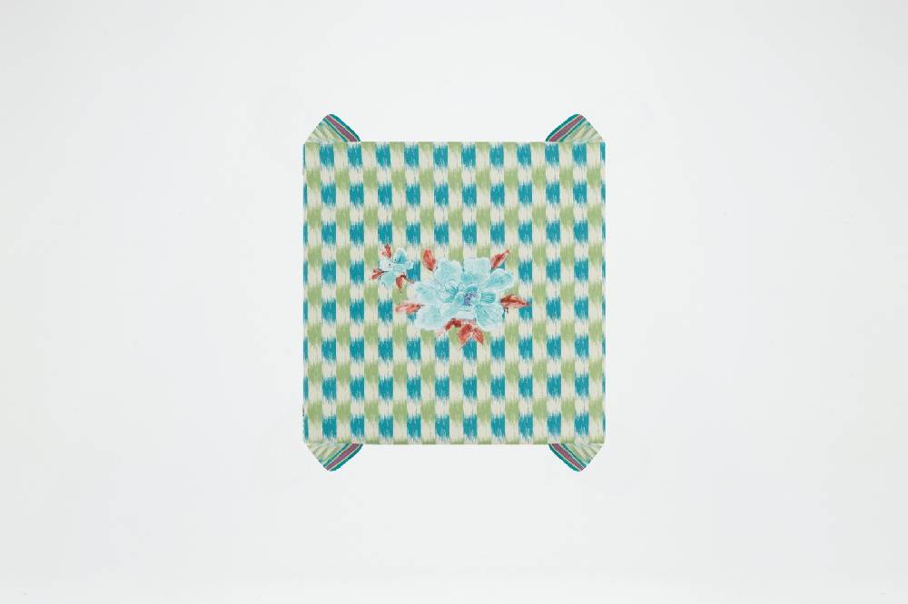 Lisa Corti Telo Lino 110x110cm Veranda Design Peacock Green