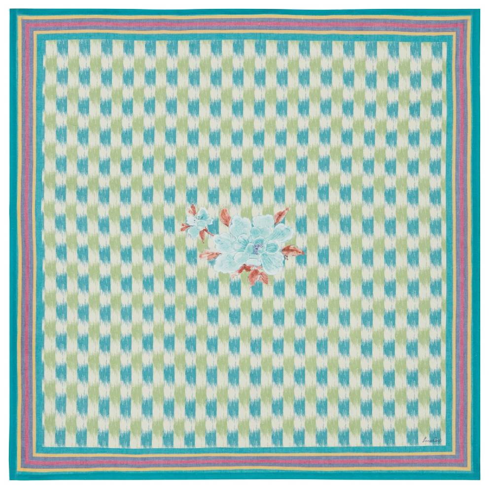 Lisa Corti telo lino 110x110cm veranda design peacock green