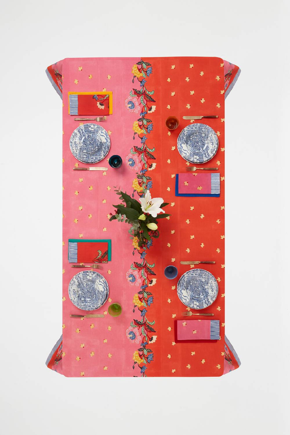 Lisa Corti Telo Mussola Di Cotone 180x270cm Indonesian Red Rose