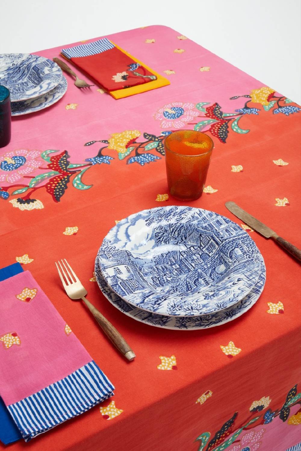 Lisa Corti Telo Mussola Di Cotone 180x270cm Indonesian Red Rose