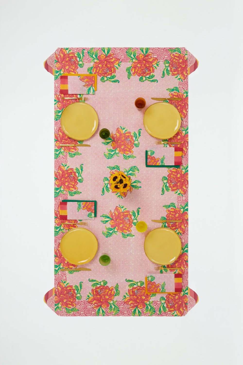 Lisa Corti Telo Mussola Di Cotone 220x220cm Camelia Magenta Pink