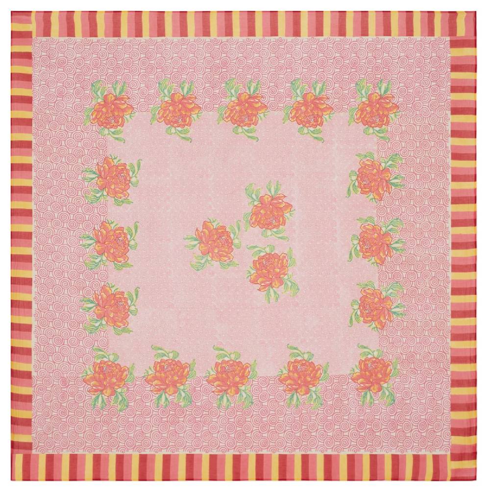 Lisa Corti telo mussola di cotone 220x220cm camelia magenta pink