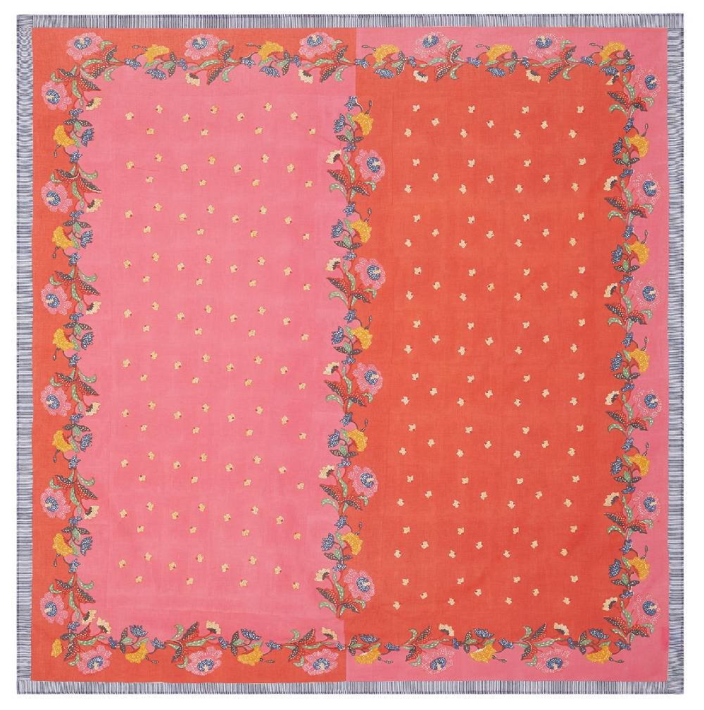 Lisa Corti telo mussola di cotone 220x220cm indonesian red rose