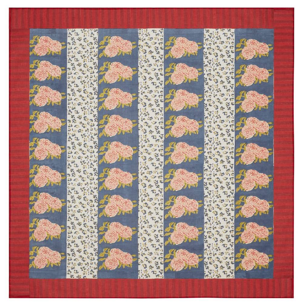 Lisa Corti Telo Mussola Di Cotone 220x220cm Leopard Stripes Dark Blue