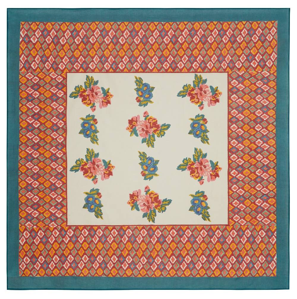 Lisa Corti telo mussola di cotone 220x220cm lisa bouquet cream