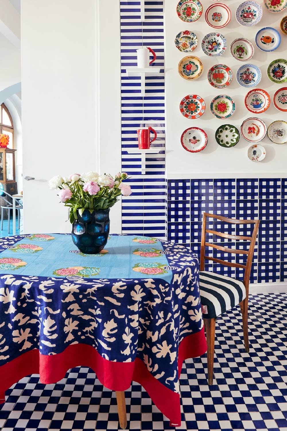 Lisa Corti Telo Mussola Di Cotone 220x220cm Lisa Corti X La Minervetta Blue Pot Sky