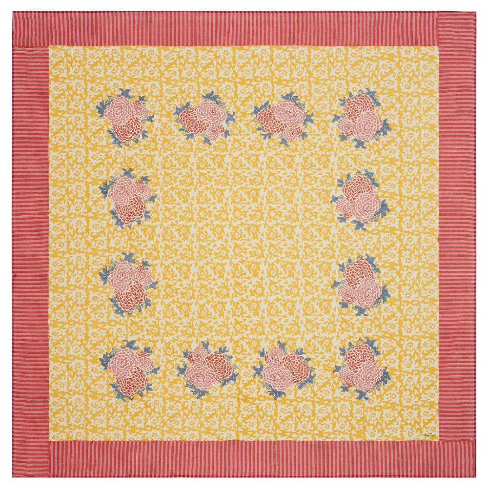 Lisa Corti Telo Mussola Di Cotone 220x220cm Lisa Corti X La Minervetta Arabesque Corolla Gold Natural