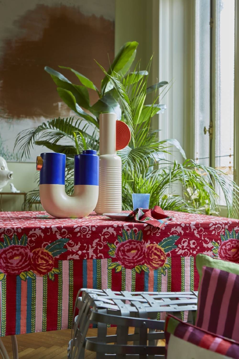 Lisa Corti Telo Mussola Di Cotone 220x220cm Love Red