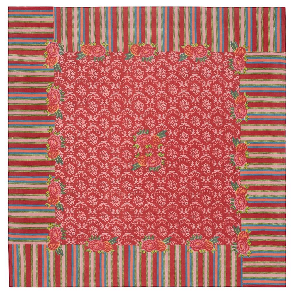 Lisa Corti telo mussola di cotone 220x220cm love red