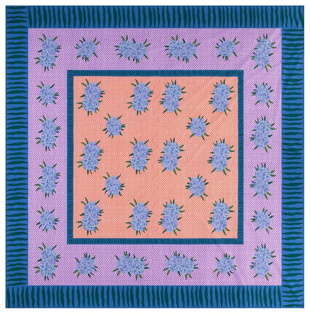 Lisa Corti telo mussola di cotone 220x220cm oleander lilac peach