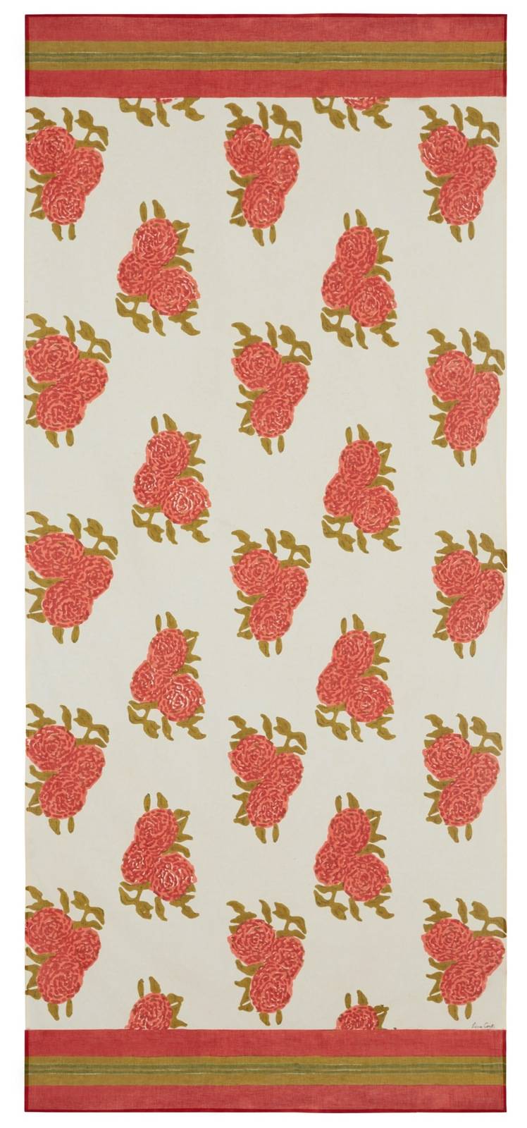 Lisa Corti Tenda Mussola Di Cotone 110x240cm Leopard Bouquet Red