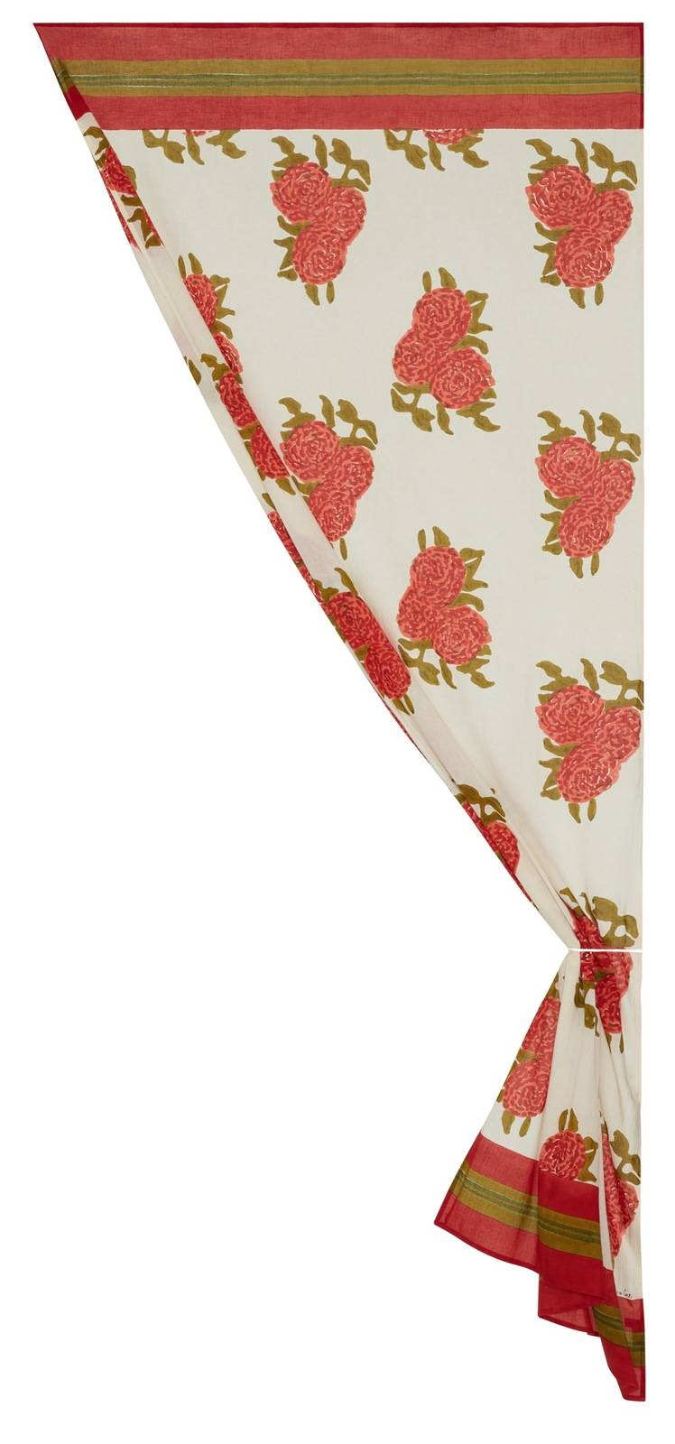 Lisa Corti tenda mussola di cotone 110x240cm leopard bouquet red