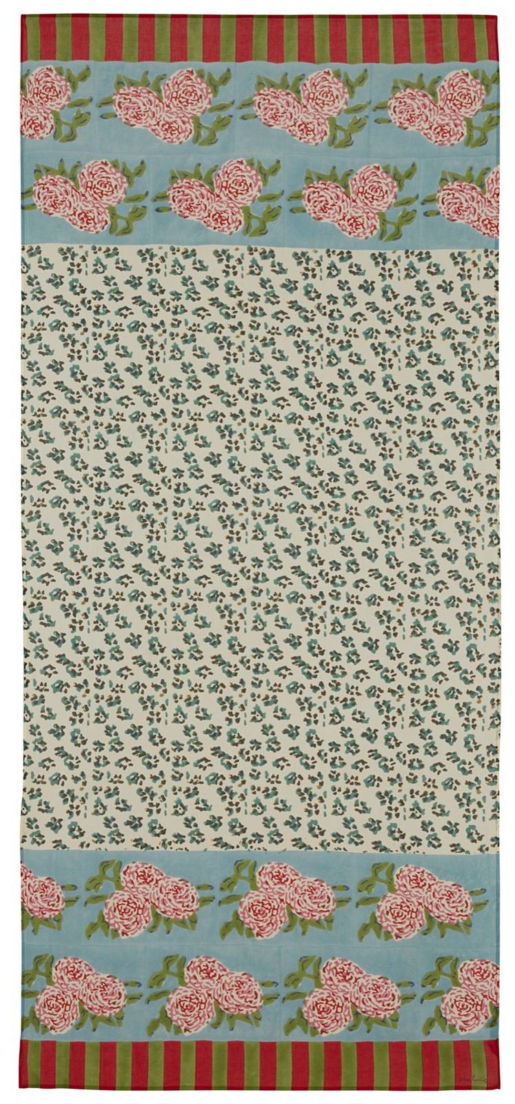 Lisa Corti Tenda Mussola Di Cotone 110x240cm Leopard Stripes Sky