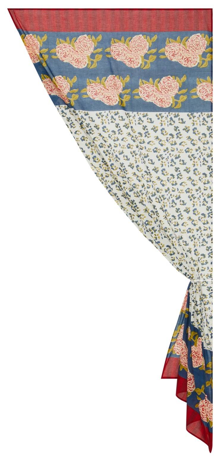 Lisa Corti tenda mussola di cotone 110x240cm leopard stripes dark blue