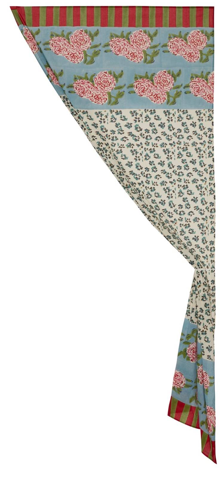 Lisa Corti tenda mussola di cotone 110x240cm leopard stripes sky