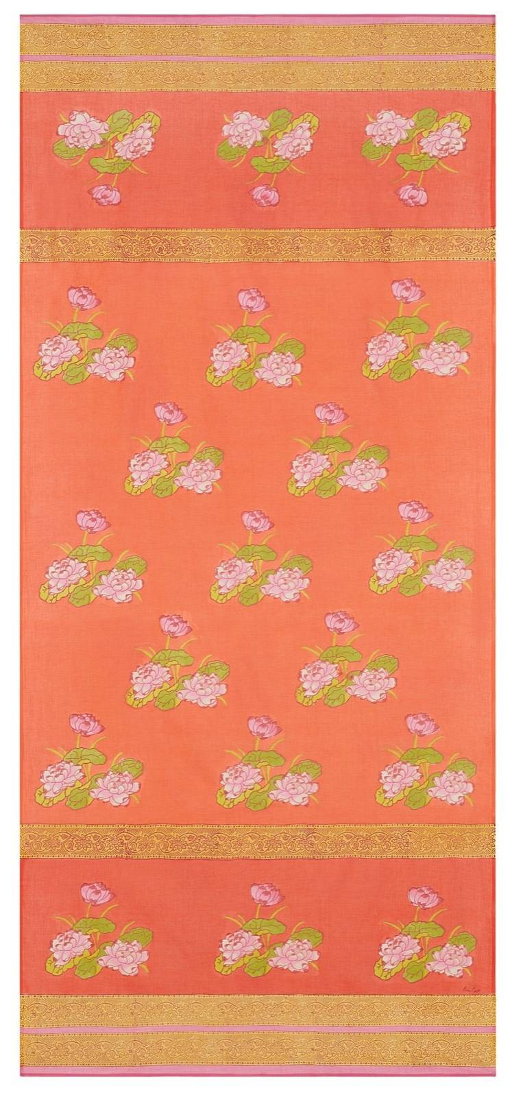 Lisa Corti Tenda Mussola Di Cotone 110x240cm Tea Flower Red Orange