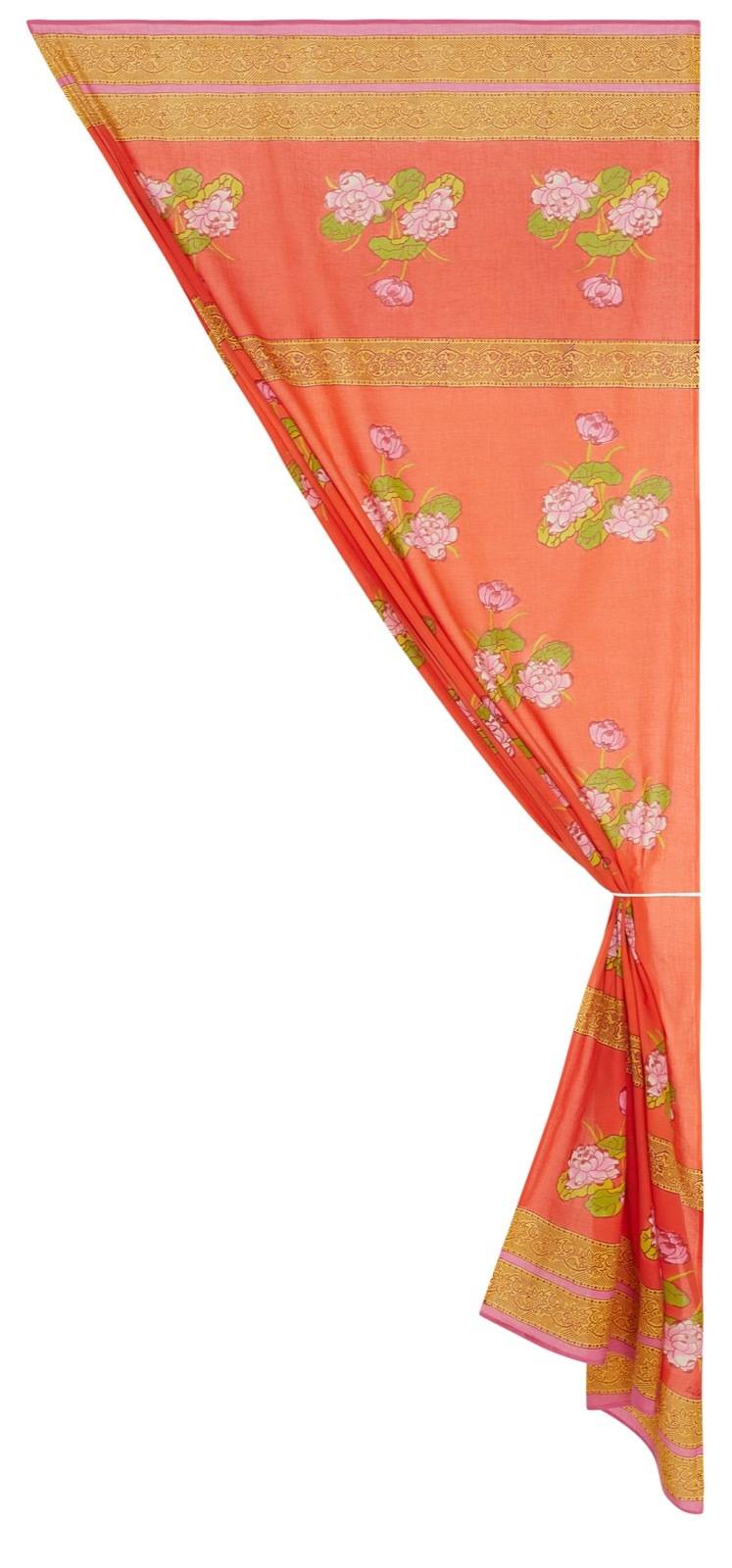 Lisa Corti tenda mussola di cotone 110x240cm tea flower red orange